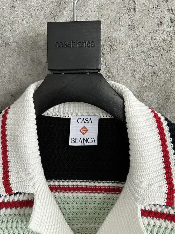 CASABLANCA 2025SS Red Striped Long Sleeve Knit Shirt