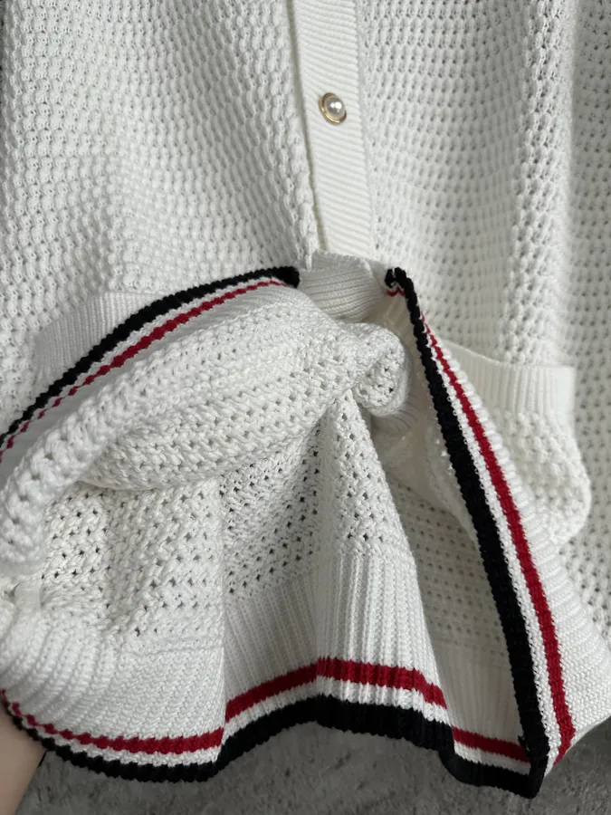 CASABLANCA 2025SS Red Striped Long Sleeve Knit Shirt
