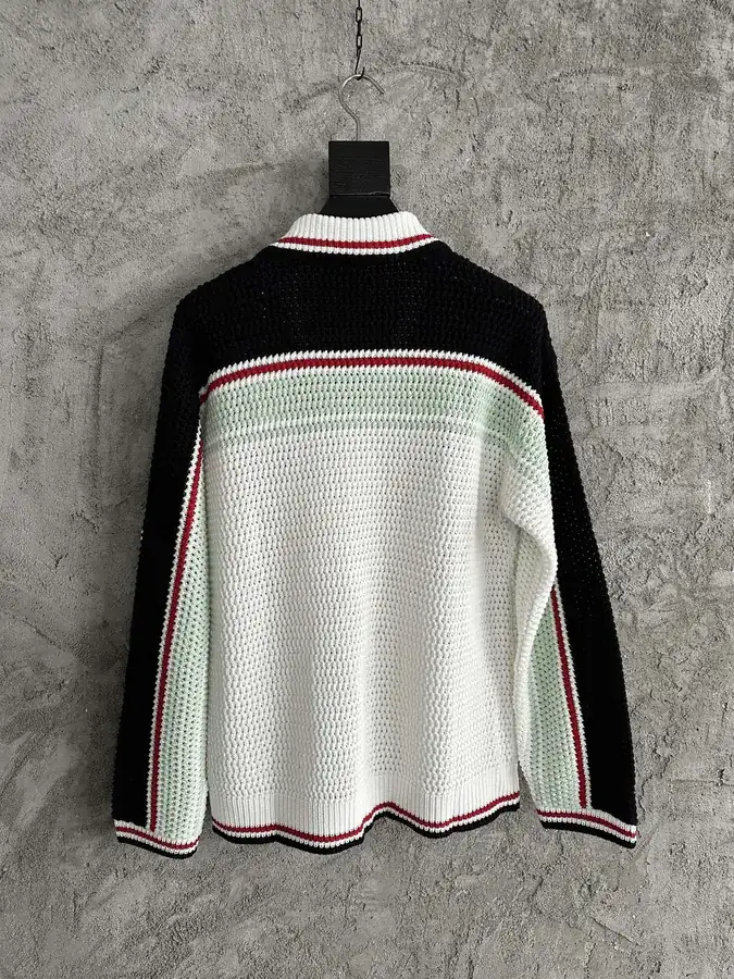 CASABLANCA 2025SS Red Striped Long Sleeve Knit Shirt