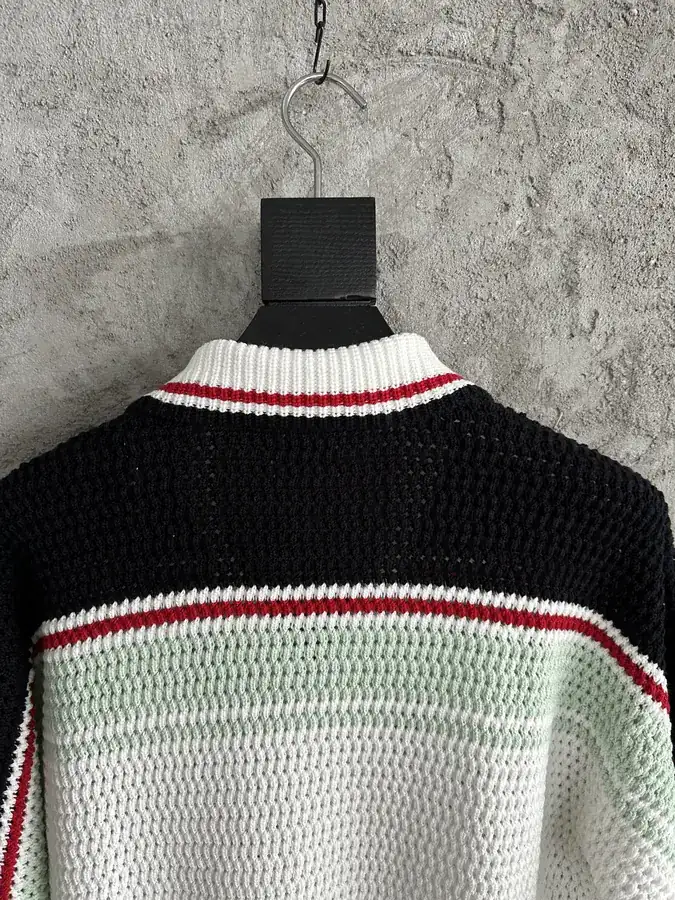 CASABLANCA 2025SS Red Striped Long Sleeve Knit Shirt