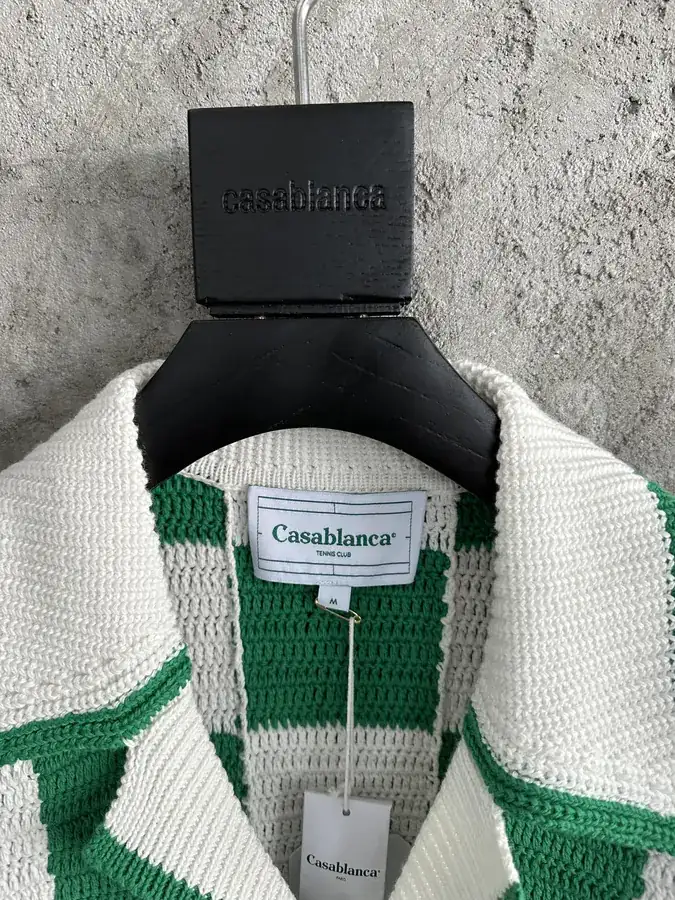 CASABLANCA 2024SS Handmade Knit Shirt in Grid Pattern