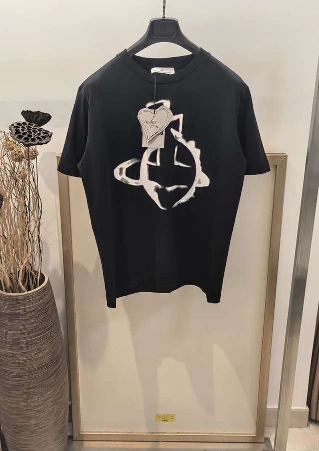 ViVi Saturn Print T Shirt Unisex, SMLXL, Black & White