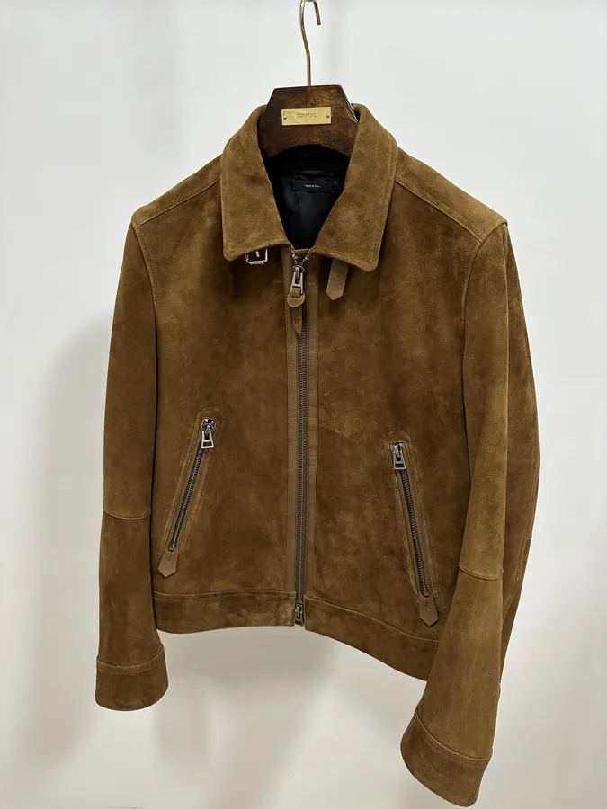 TOM F Autumn Winter New Collection Slim Fit Leather Jacket