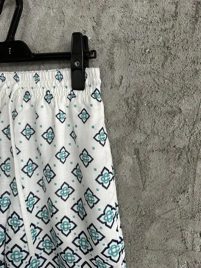 CASABLANCA 2025SS Square Pattern Linen Shorts