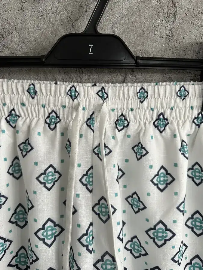 CASABLANCA 2025SS Square Pattern Linen Shorts