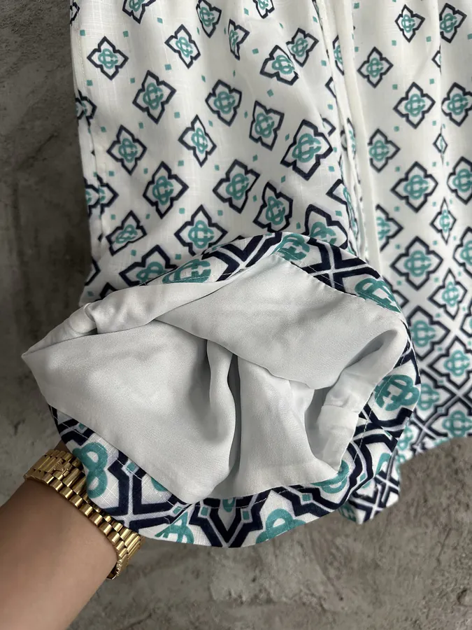 CASABLANCA 2025SS Square Pattern Linen Shorts