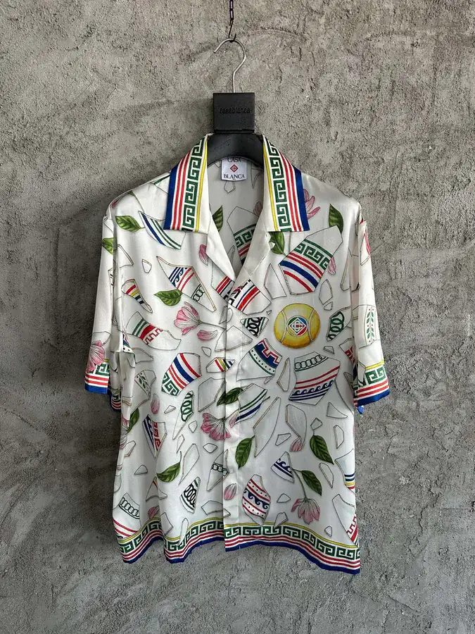CASABLANCA 2025SS Silk Shirt with Fragment Pattern