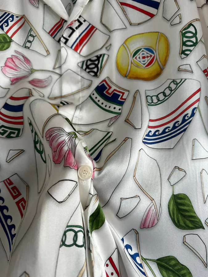 CASABLANCA 2025SS Silk Shirt with Fragment Pattern