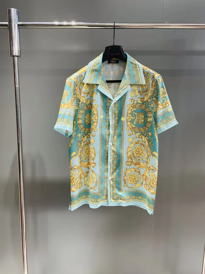 Versace 2025 New Soft Twill Print Shirt with Collar