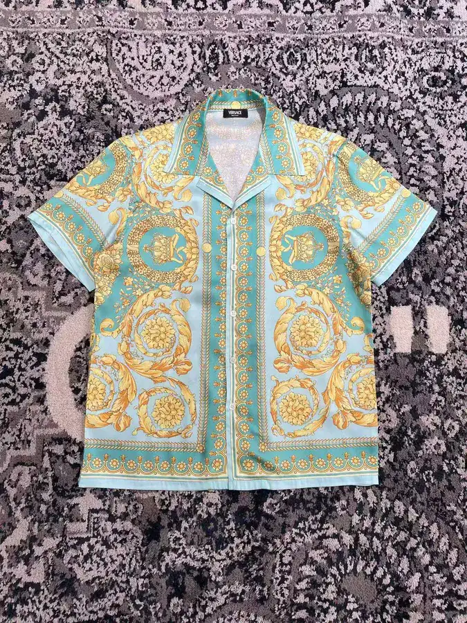 Versace 2025 New Soft Twill Print Shirt with Collar