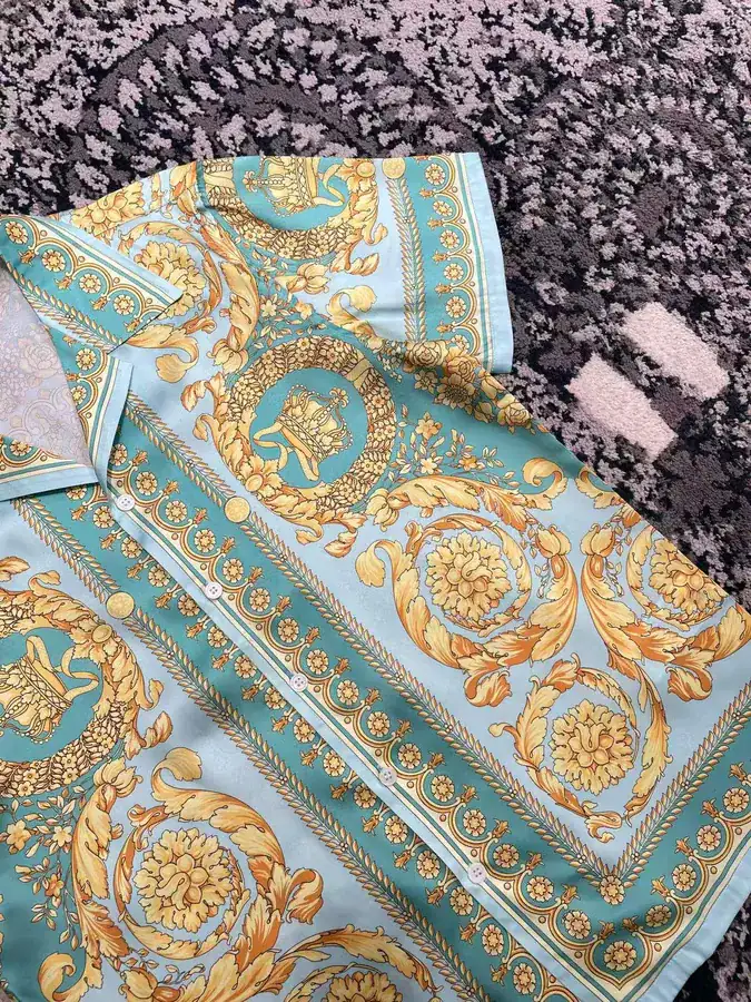 Versace 2025 New Soft Twill Print Shirt with Collar