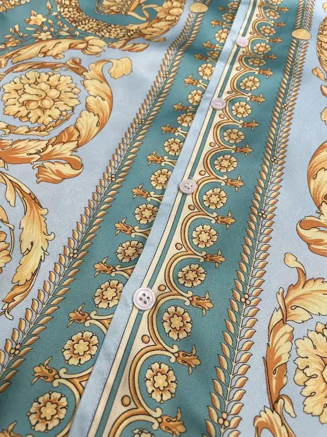 Versace 2025 New Soft Twill Print Shirt with Collar