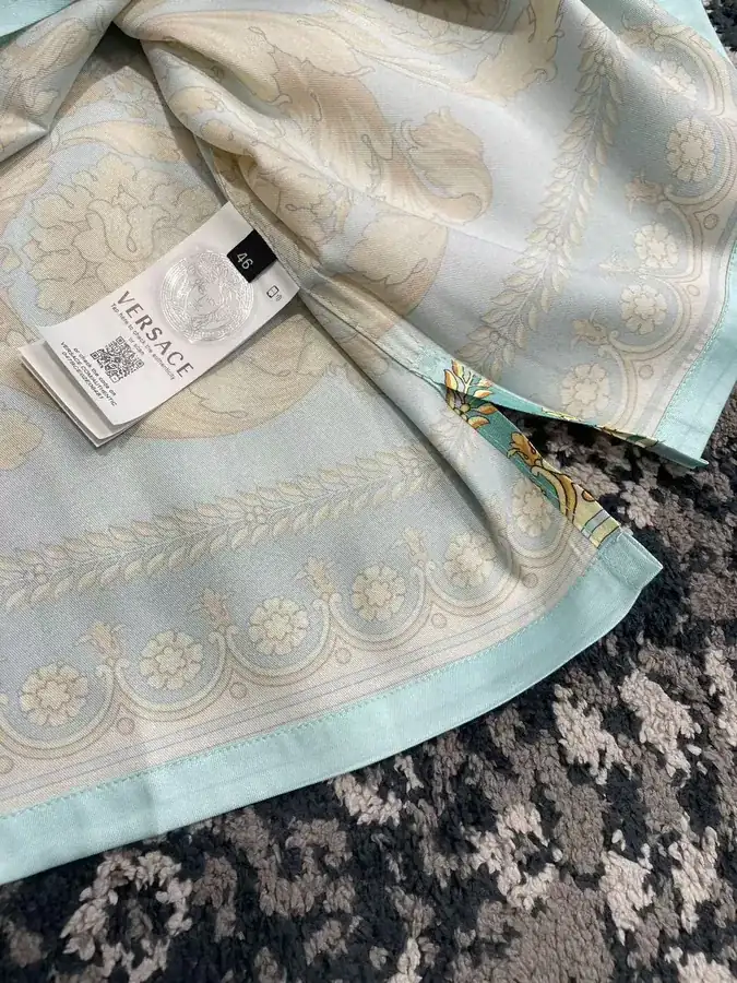 Versace 2025 New Soft Twill Print Shirt with Collar
