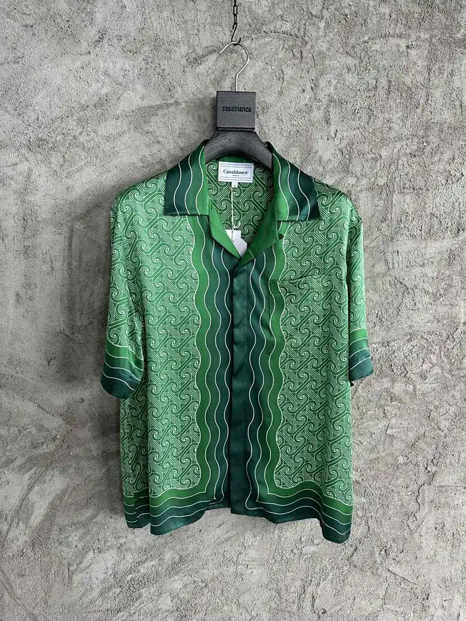 CASABLANCA 2024SS Silk Shirt with Rolled Pattern