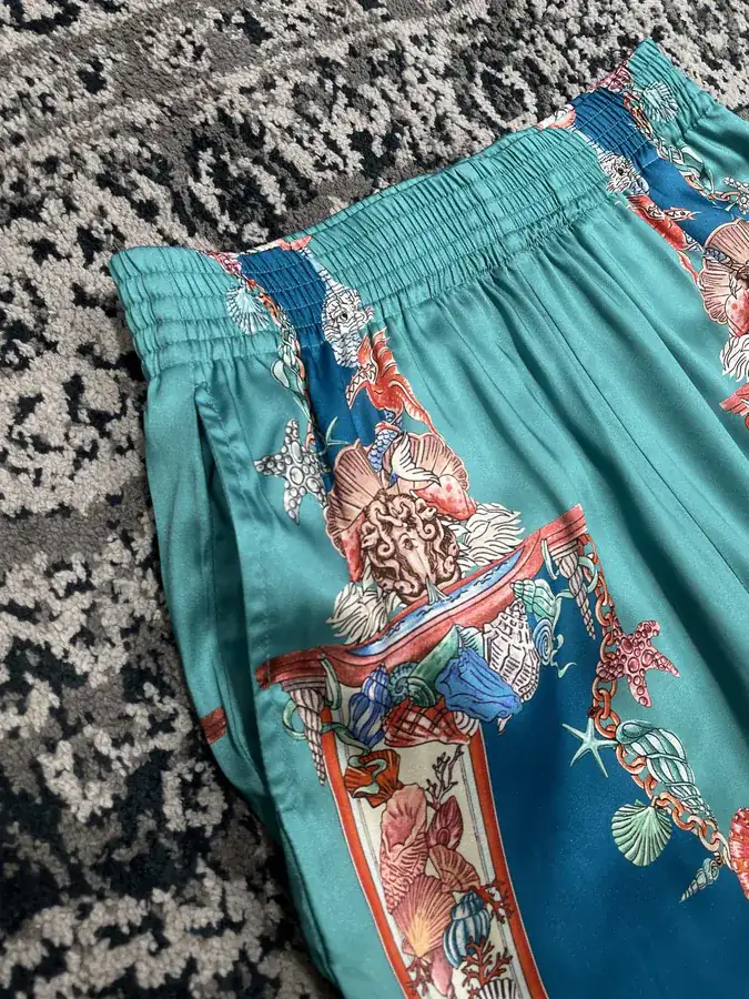 P460 Coral Theatre Silk Shorts
