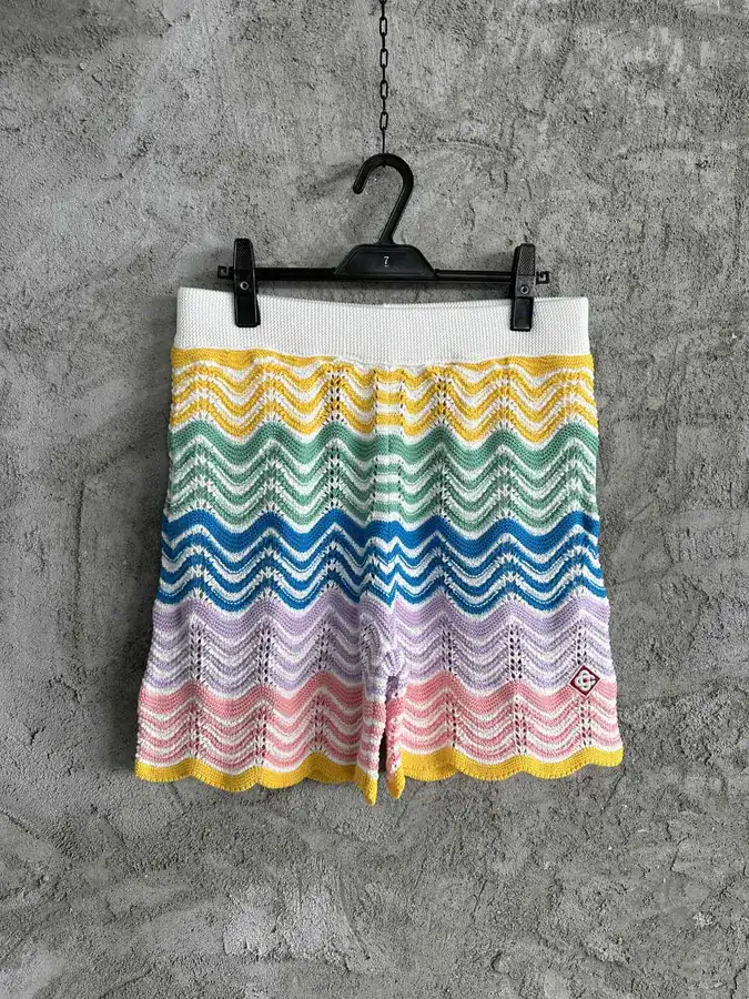 CASABLANCA 2024SS Rainbow Arch Wavy Pattern Knit Shorts