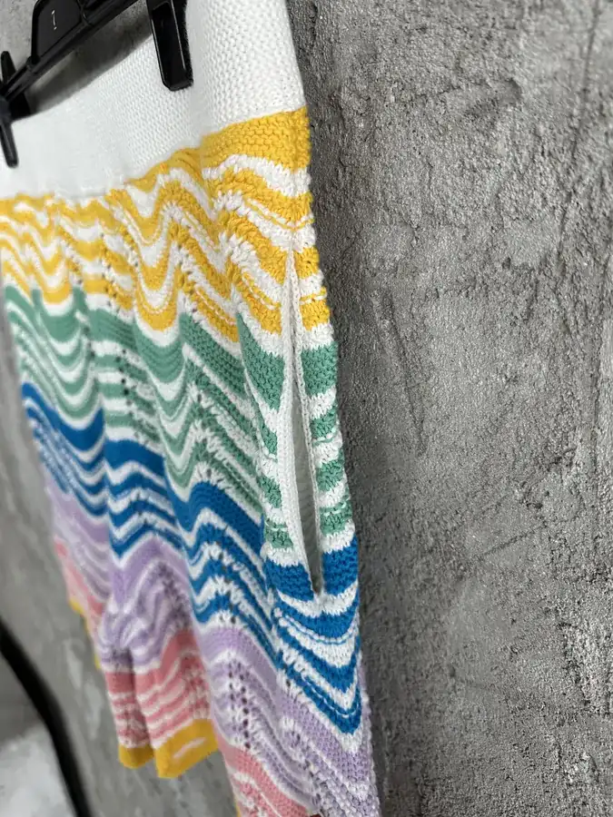 CASABLANCA 2024SS Rainbow Arch Wavy Pattern Knit Shorts