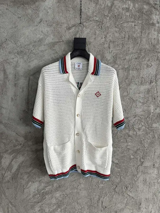 CASABLANCA 2025SS Statement Embroidered Knit Shirt