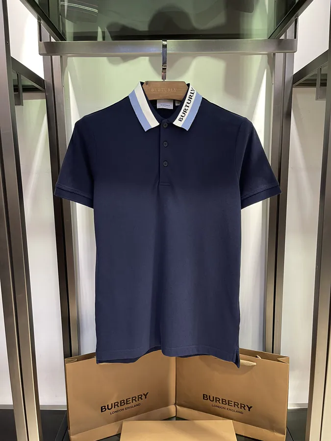 BURBERRY New Polo Shirt with Collar, Mesh Fabric