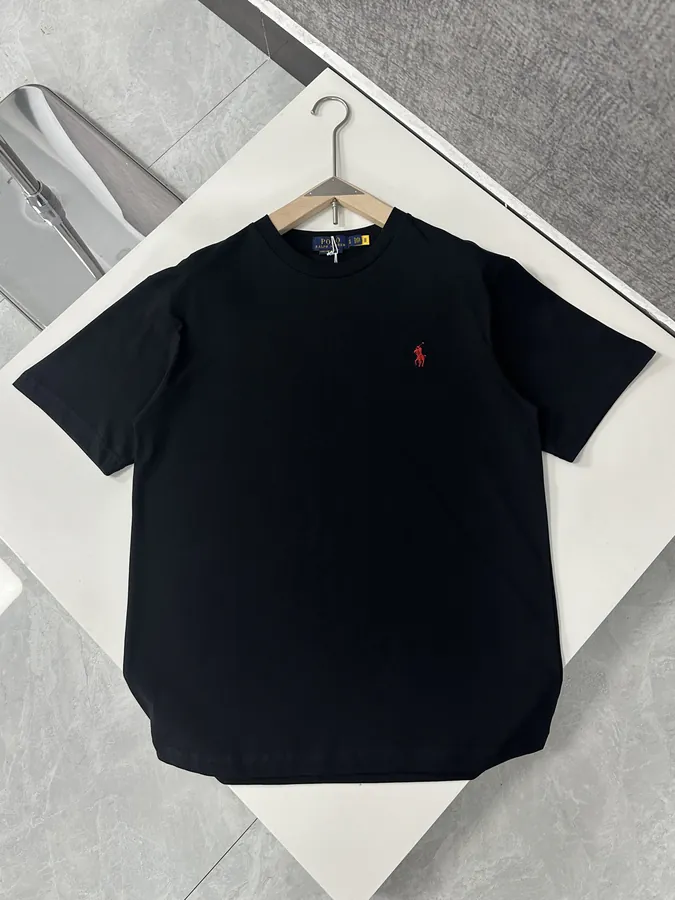 Rah Lauren Embroidered T Shirt Classic Pure Color, Men's and Women's