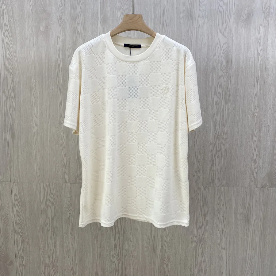 Louis Vuitton Checkerboard Fleece Round Neck Short Sleeve