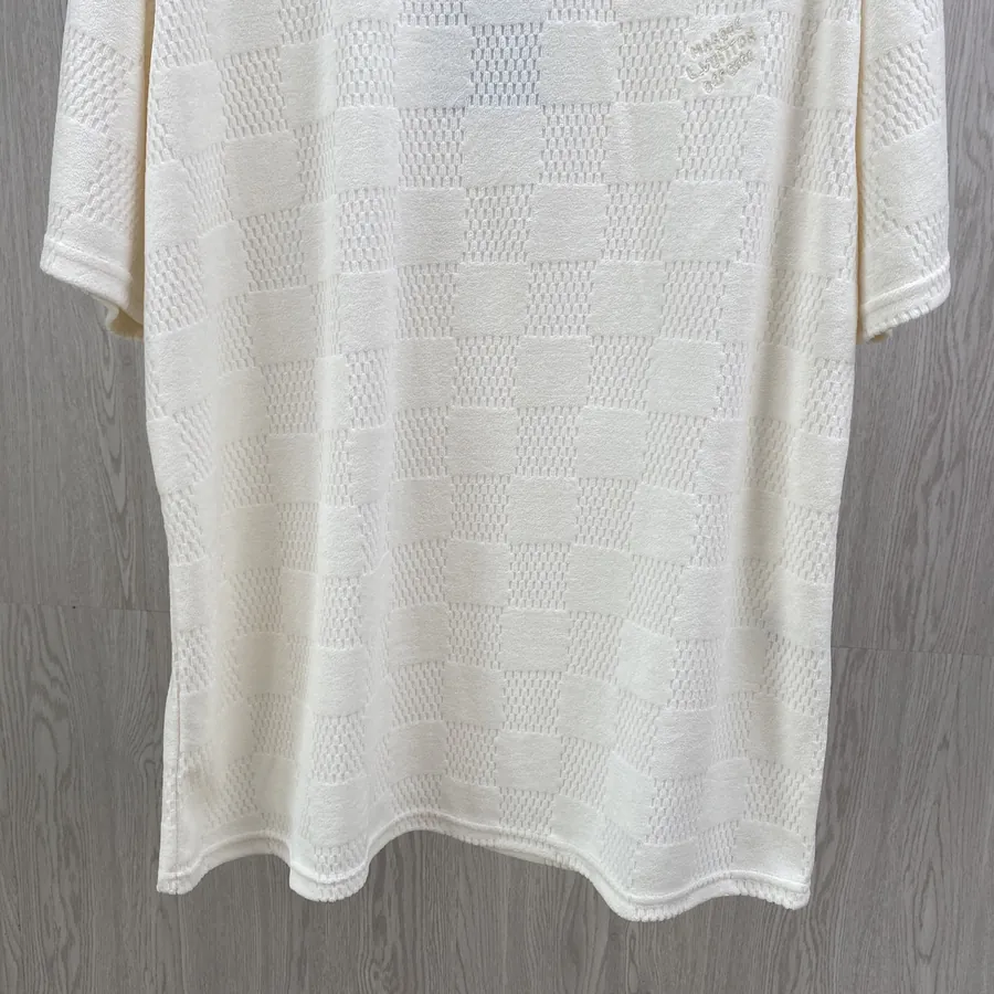 Louis Vuitton Checkerboard Fleece Round Neck Short Sleeve