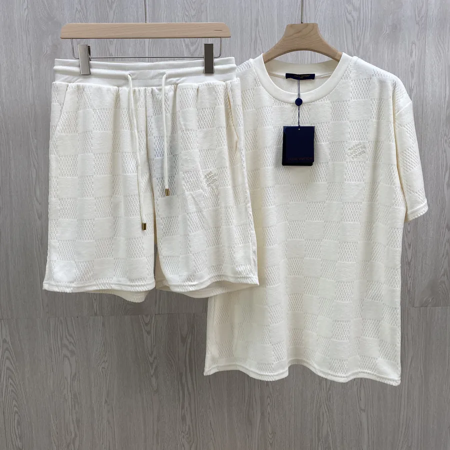 Louis Vuitton Men's Damier Shorts in Light Beige