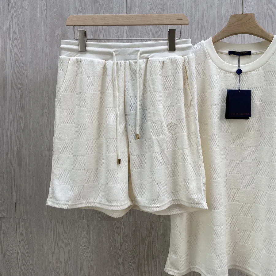 Louis Vuitton Men's Damier Shorts in Light Beige