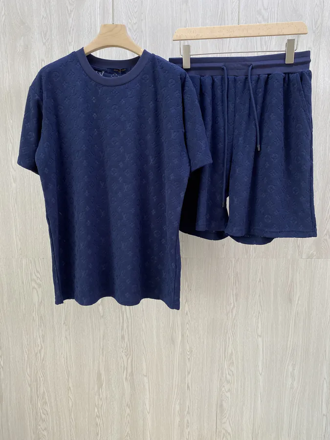 Louis Vuitton Checkerboard Fleece Round Neck Short Sleeve