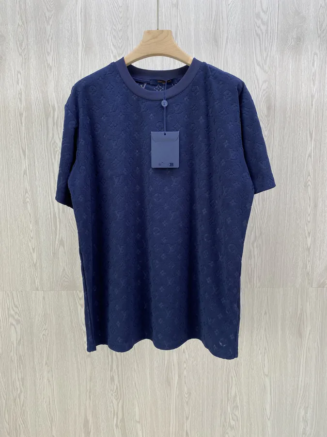 Louis Vuitton Checkerboard Fleece Round Neck Short Sleeve