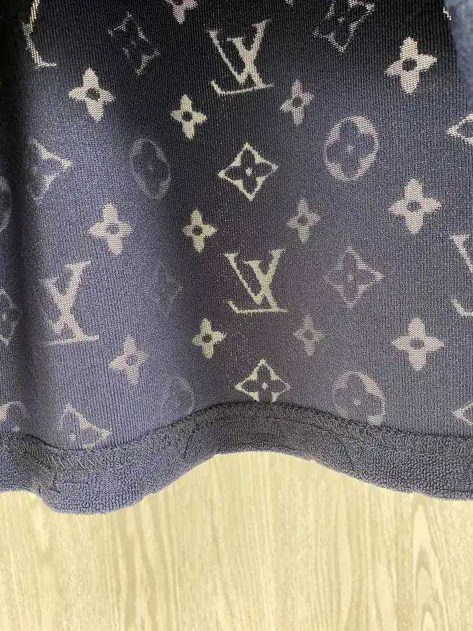 Louis Vuitton Checkerboard Fleece Round Neck Short Sleeve
