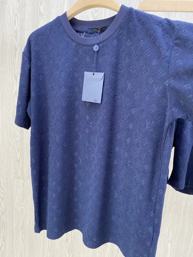 Louis Vuitton Checkerboard Fleece Round Neck Short Sleeve