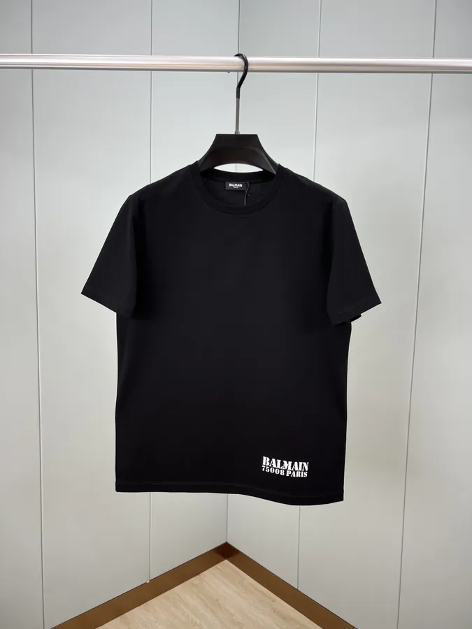 BALMAIN 25 Spring Summer New Letter Print Logo Short Sleeve