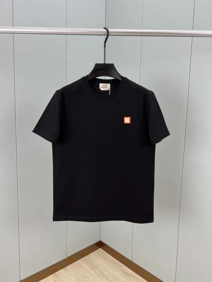 Hermès 25 Summer Classic Logo Hardware Leather Patch Short Sleeve T Shirt