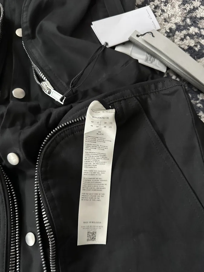 Rick Owens 2024SS Oversized Utility Vest with Custom Logo Buttons