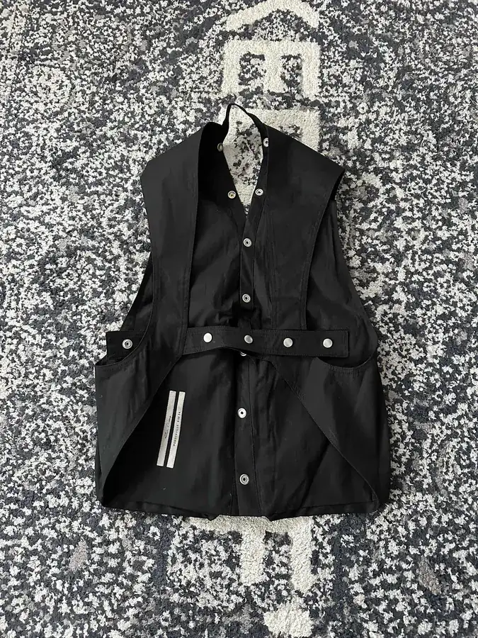 Rick Owens 2024SS Oversized Utility Vest with Custom Logo Buttons
