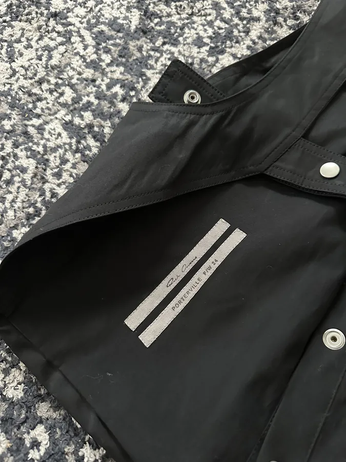 Rick Owens 2024SS Oversized Utility Vest with Custom Logo Buttons