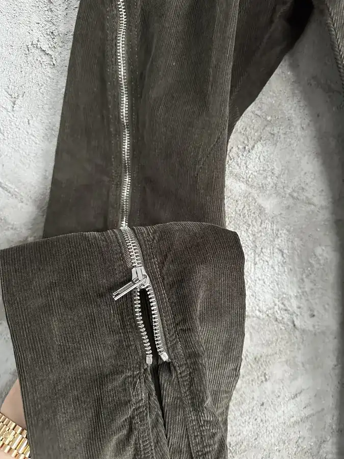 RICK OWENS DEKSHDW Olive Green Corduroy Pants