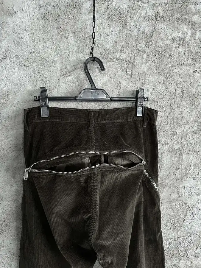 RICK OWENS DEKSHDW Olive Green Corduroy Pants