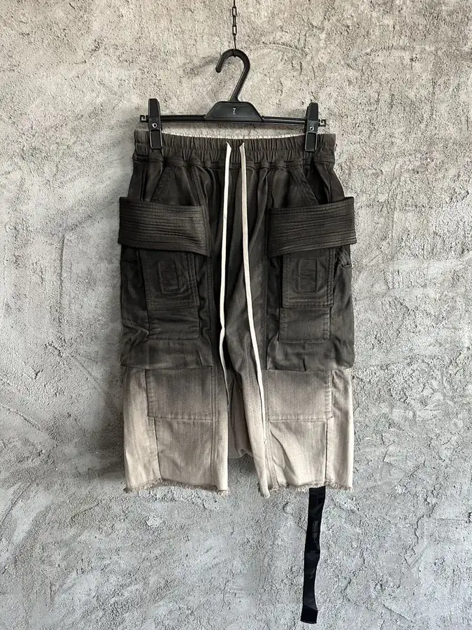 RICK OWENS DEKSHDW 2024SS Double Ring Shorts with Custom Denim Fabric