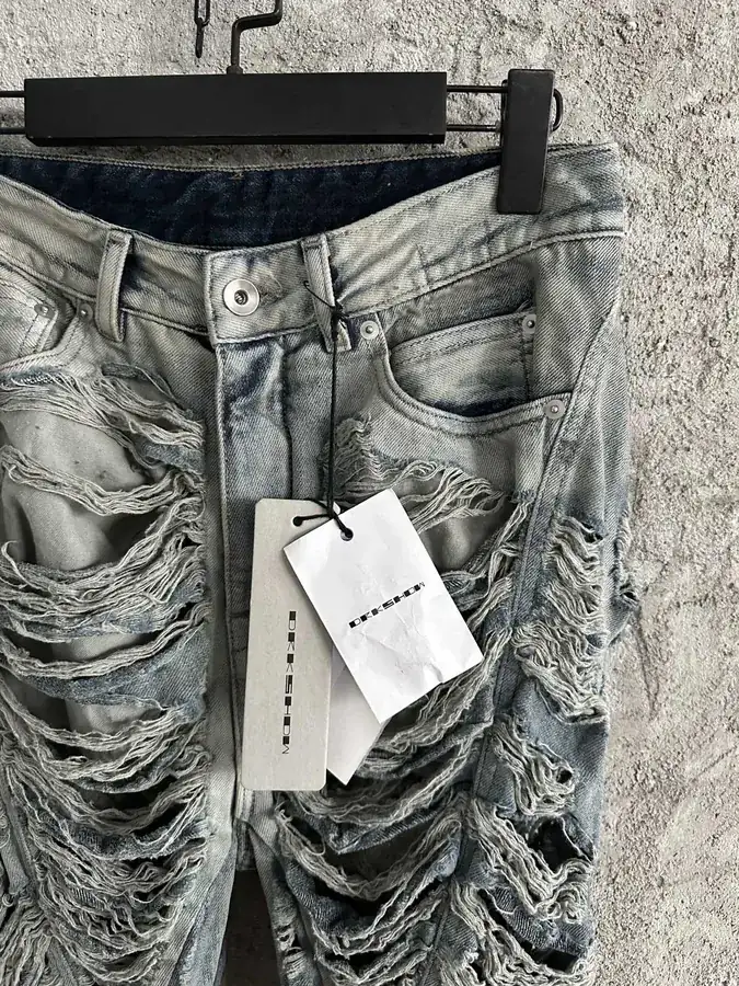 Rick Owens 2023SS Destroyed Wide Leg Trousers