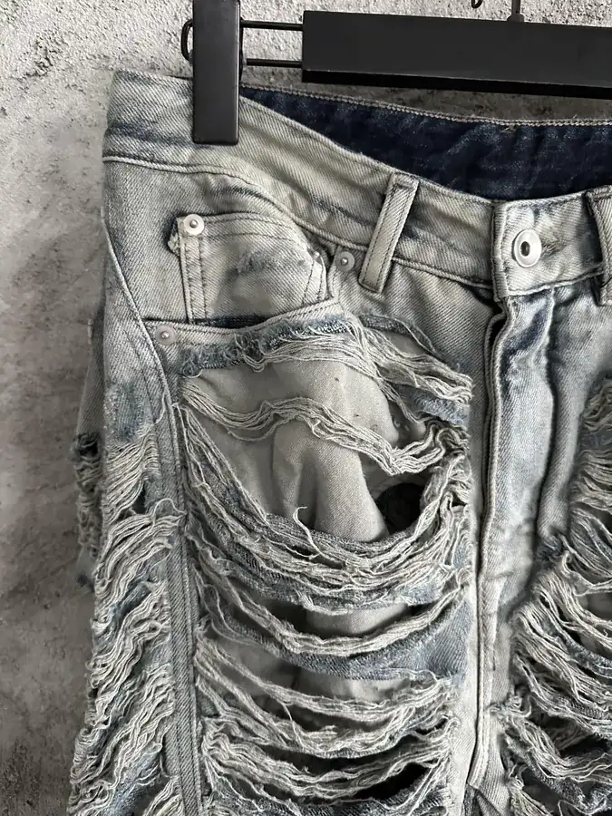 Rick Owens 2023SS Destroyed Wide Leg Trousers
