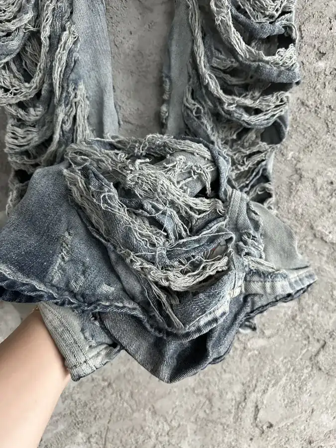 Rick Owens 2023SS Destroyed Wide Leg Trousers