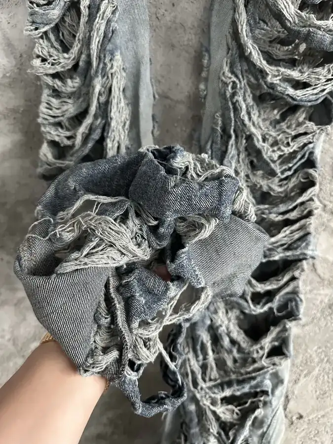 Rick Owens 2023SS Destroyed Wide Leg Trousers