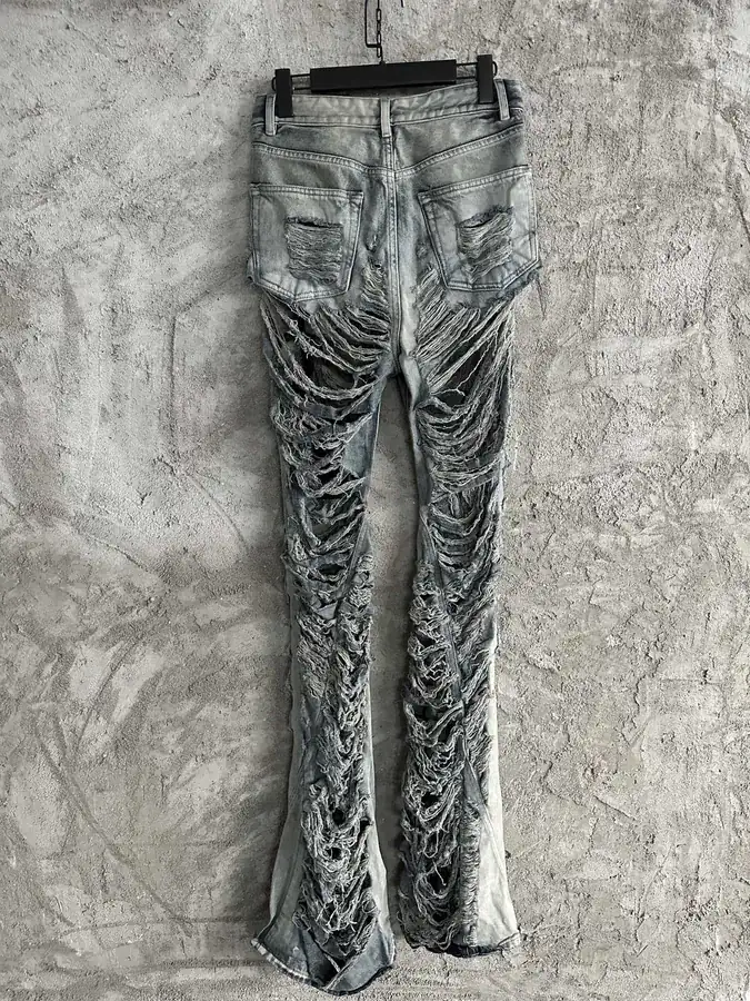Rick Owens 2023SS Destroyed Wide Leg Trousers
