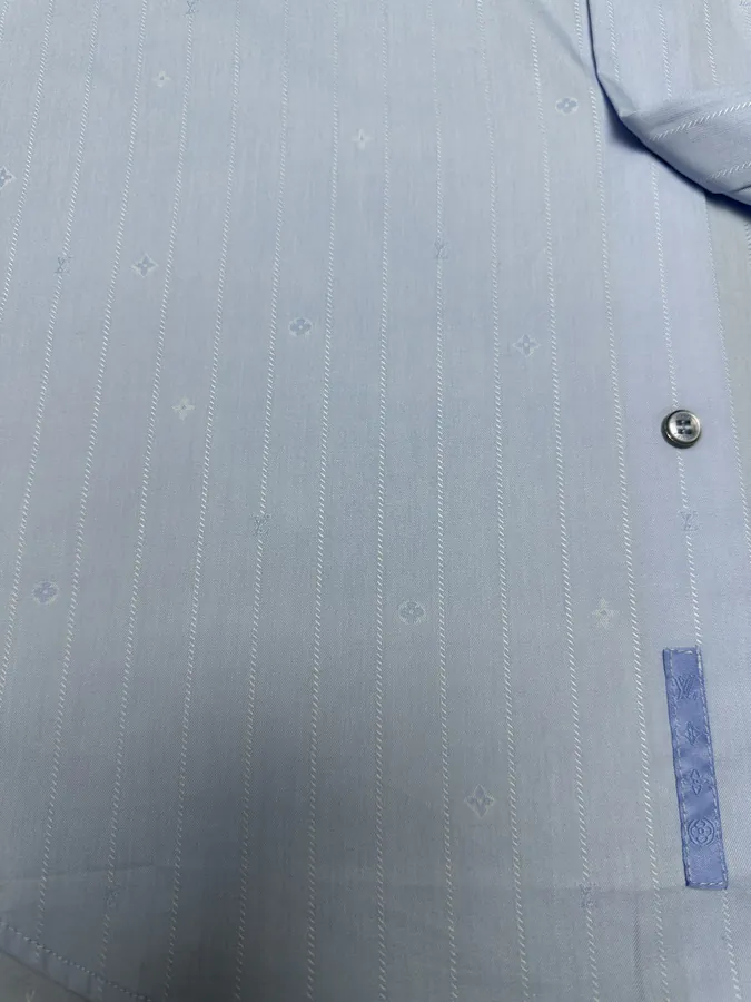 25ss New Stripe Pattern Pointed Button Short Sleeve Shirt