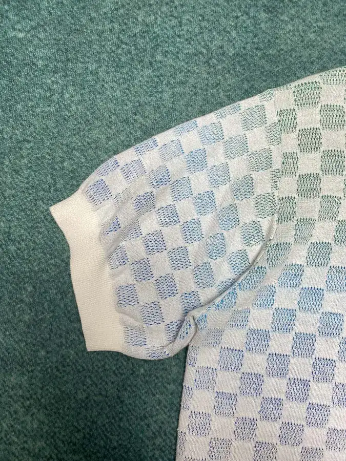 25ss New Cotton Short Sleeve Crewneck T Shirt with Damier Pattern
