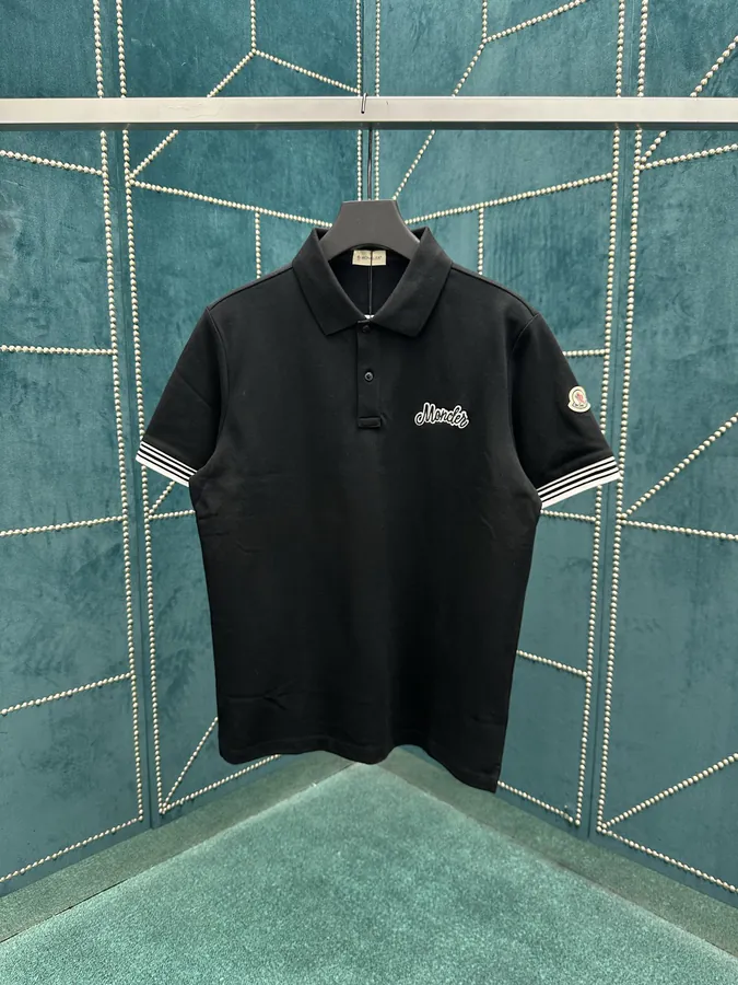 Monte 25ss New Cotton Canvas Polo Shirt with Logo Embroidery