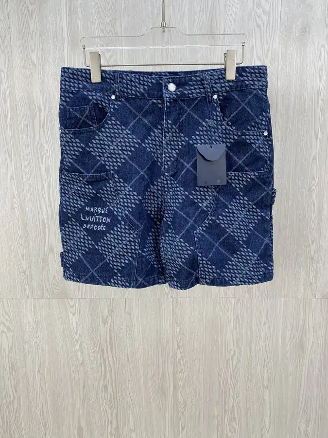 V25ss Diamond Pattern Workwear Pocket Denim Shorts