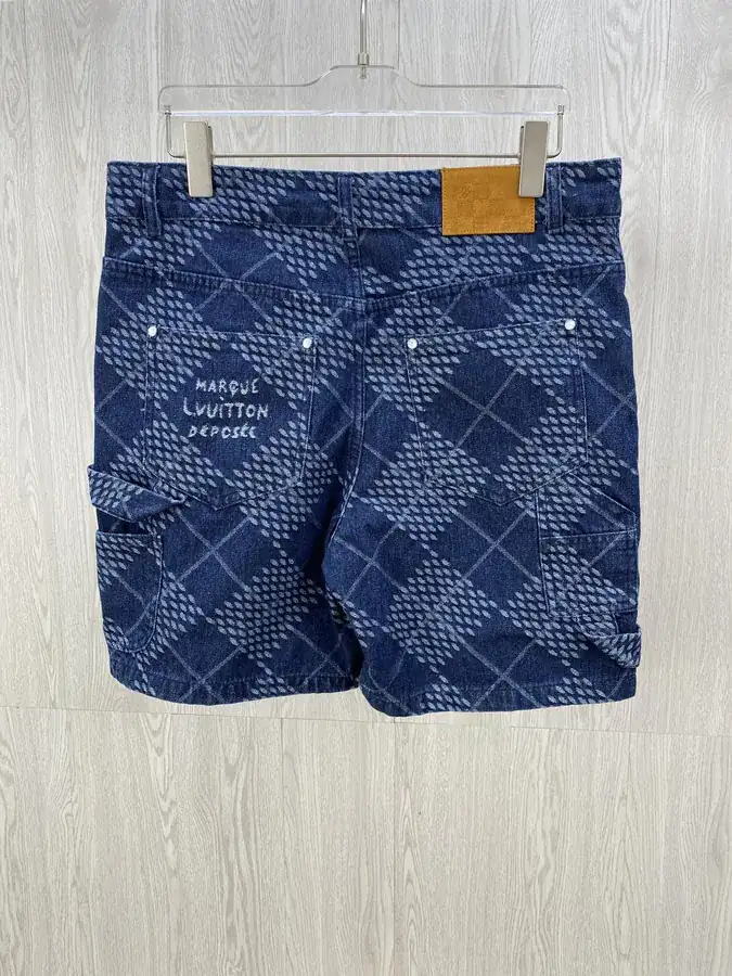 V25ss Diamond Pattern Workwear Pocket Denim Shorts